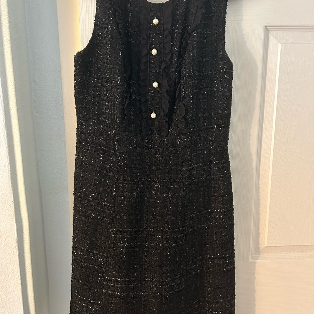 Kate Spade Black Textured Midi Dress